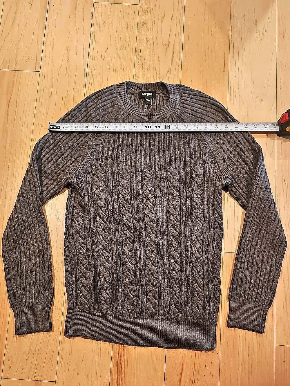Express Cable Knit Crewneck Gray Small Like New